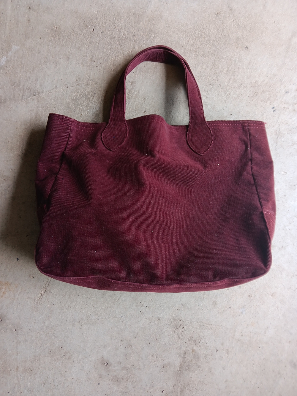 Vintage Y2K Merlot Corduroy Shoulder Tote Bag